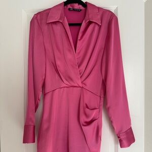 Zara pink satin dress